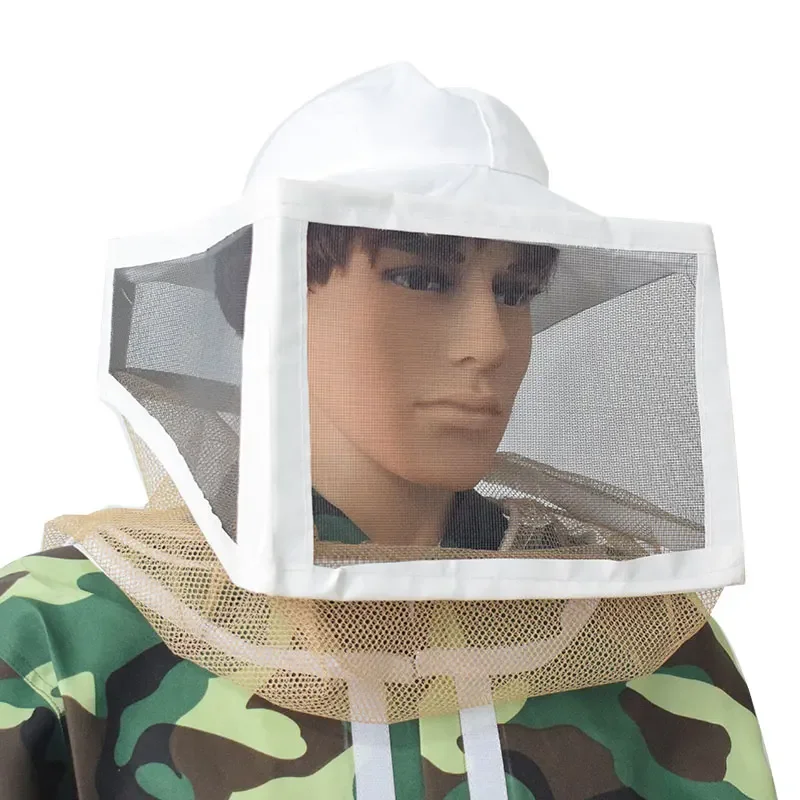 

Beekeeping Suits Full Face Hat Fiber Protector Cap Beekeeper Fly Insect Net Sting-Less Binding Square Folding Veil Anti Bees Hat