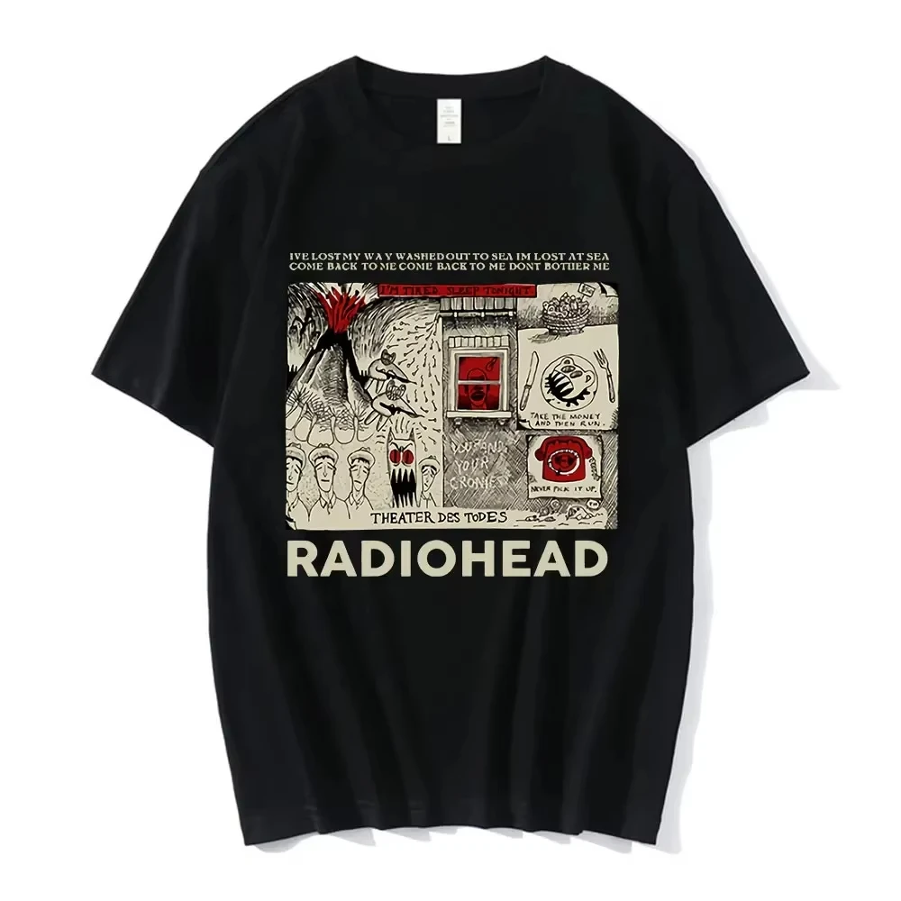 ريترو روك باند تي شيرت R-radiohead الرجال تي شيرت الهيب هوب الانحناء ألبوم الموسيقى طباعة تي شيرت كبير الحجم ملابس الشارع اليومية #5