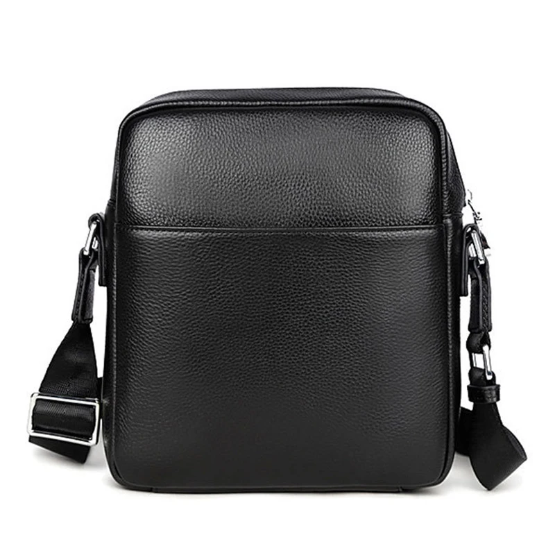 Famous Brand Small Men\'s Bag Genuine Leather Men Shoulder Bag Messenger Bag Fashion Business Man Crossbody Bag Cowhide Briefcase