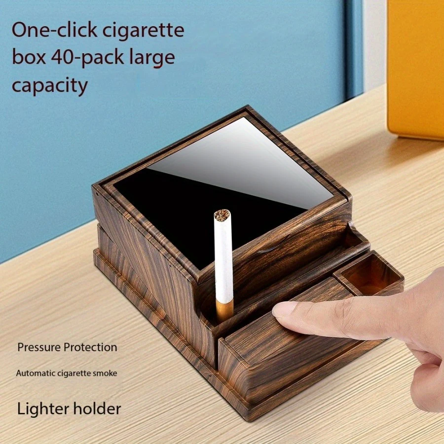 Cigarette Box Automatic Bullet Retro Moisture Proof Large Capacity of 40pcs Storing Portable Travel Daily Cigarette Storage Case