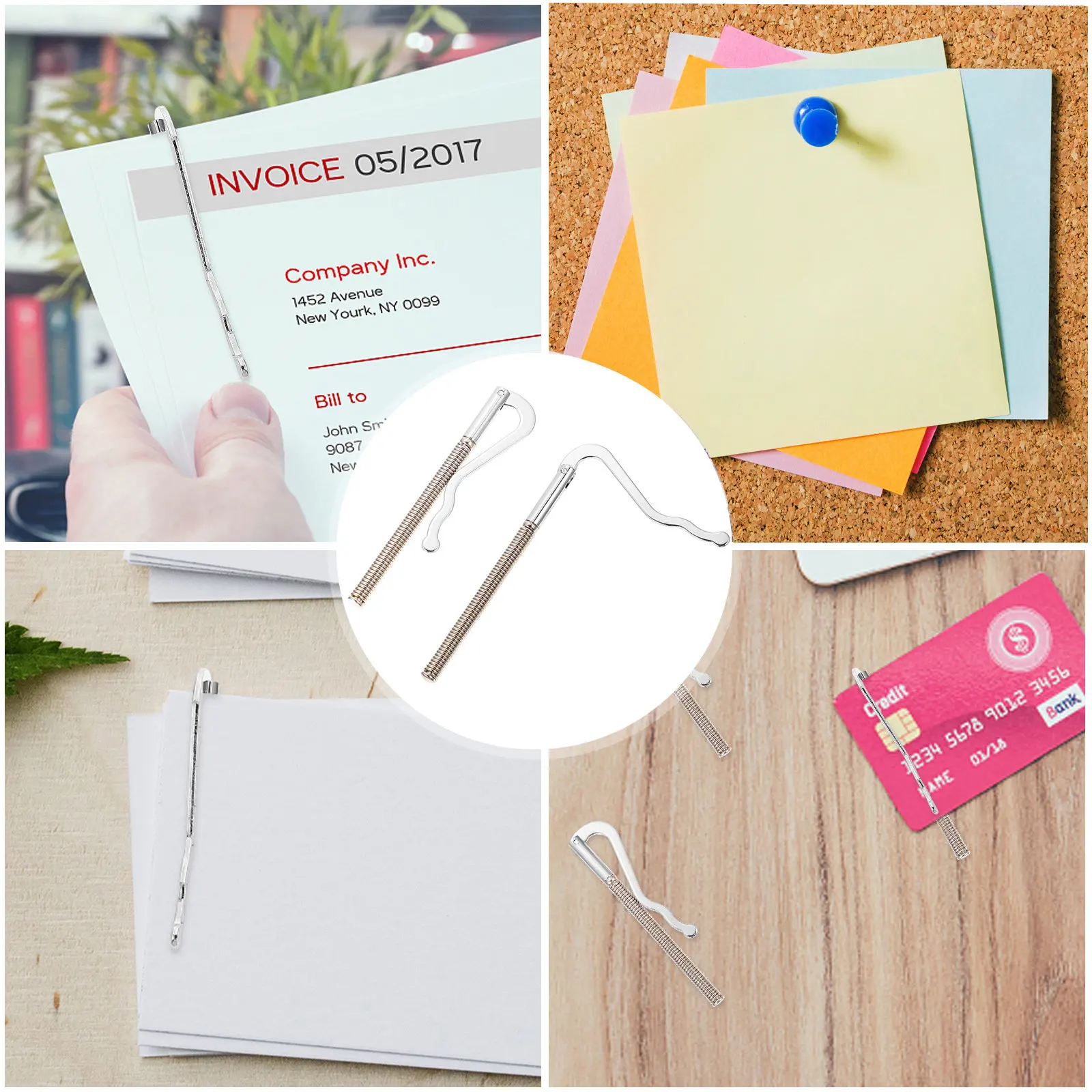 2Pcs Metal Spring Banknote Clips Durable Wear resistant Slim Wallet Check Credit Card Holders Gifts Men Accessories
