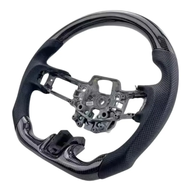 【2025】عجلة قيادة من ألياف الكربون ذات قاع مسطح من ZY لسيارة Ford Mustang 2015-2017 GT Sports