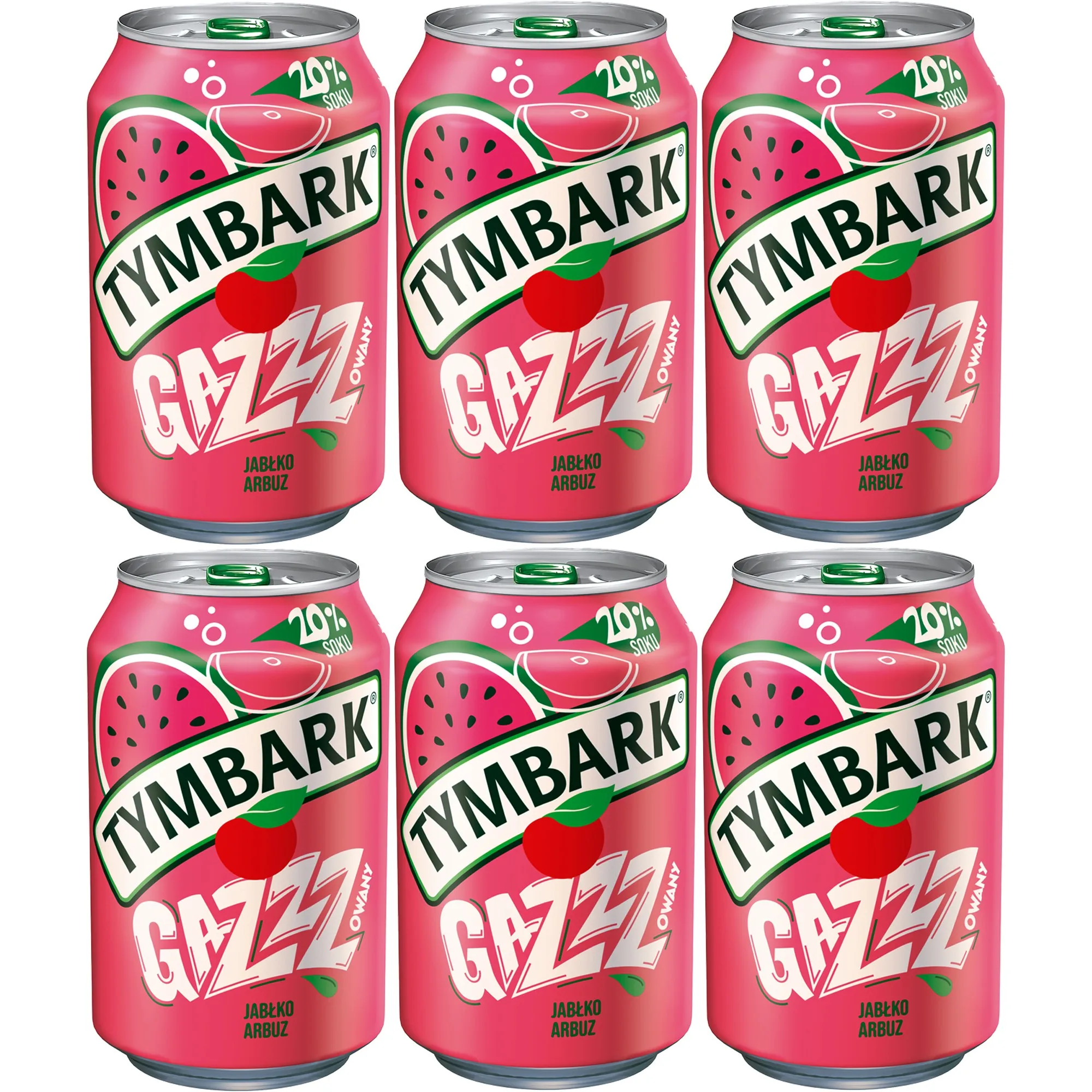 Tymbark Carbonated watermelon apple drink 330 ml x 6 pieces