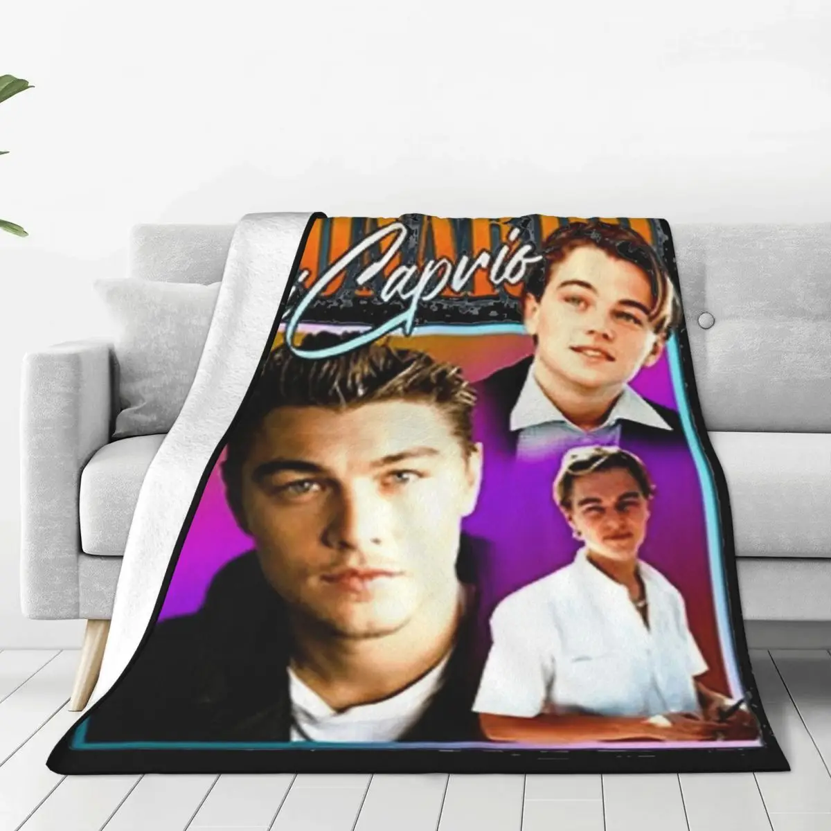 Leonardo DiCaprio Bootleg Merch Blankets Flannel Sofa Vintage Throw Blanket Cozy Super Soft for Bedroom Bedding Throws