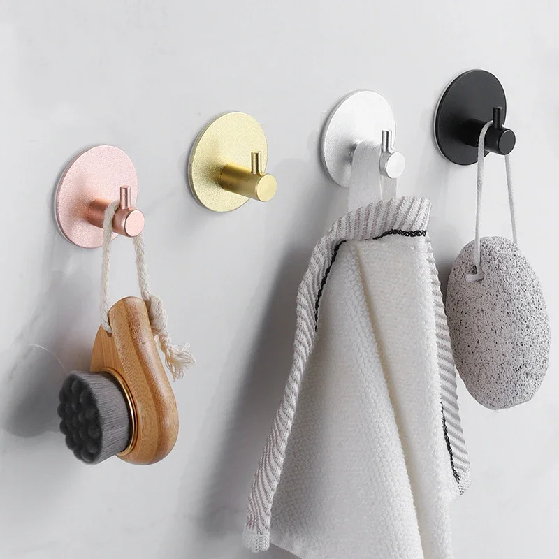 Self Adhesive Hanging Bathroom Hooks Door Key Bag Coat Towel Robe Hanger Shower Hook Organizer For Bathroom Kitchen Accessories