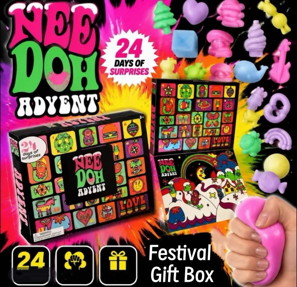 Christmas Easter Advent Calendar 24 Pcs Unique Cute  Squishy Fidget Toy Slow Rebound Anxiety Relief Mystery Surprise Gift Box