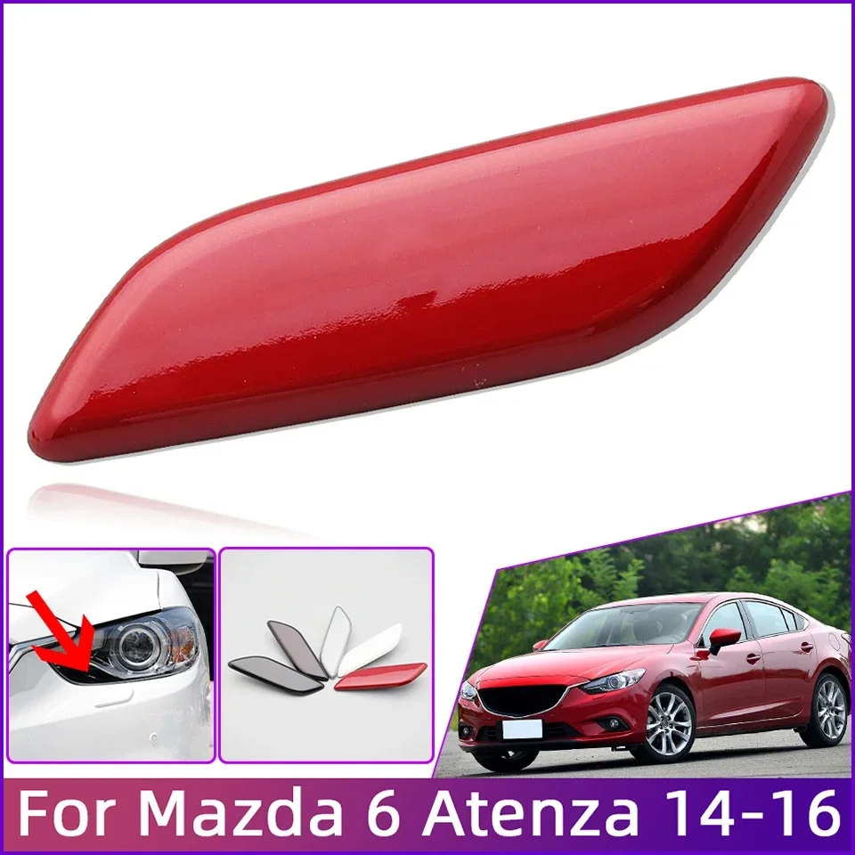 

Car Front Headlamp Washer Spray Nozzle Cover Cap For Mazda 6 Atenza 2014 2015 2016 Painted Headlight Washer Shell Jet Lid Trim