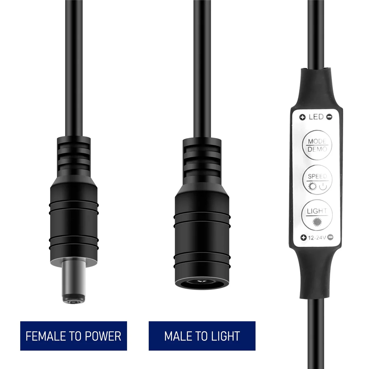 ABZV-controlador en línea de perfil bajo Mini interruptor atenuador de 3 teclas para tira de luz LED negro