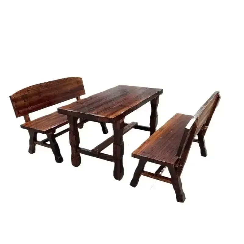 Outdoor Garden Garden Balcony Table And Chair Solid Wood Table And Chair Terrace Leisure Table And Chair
