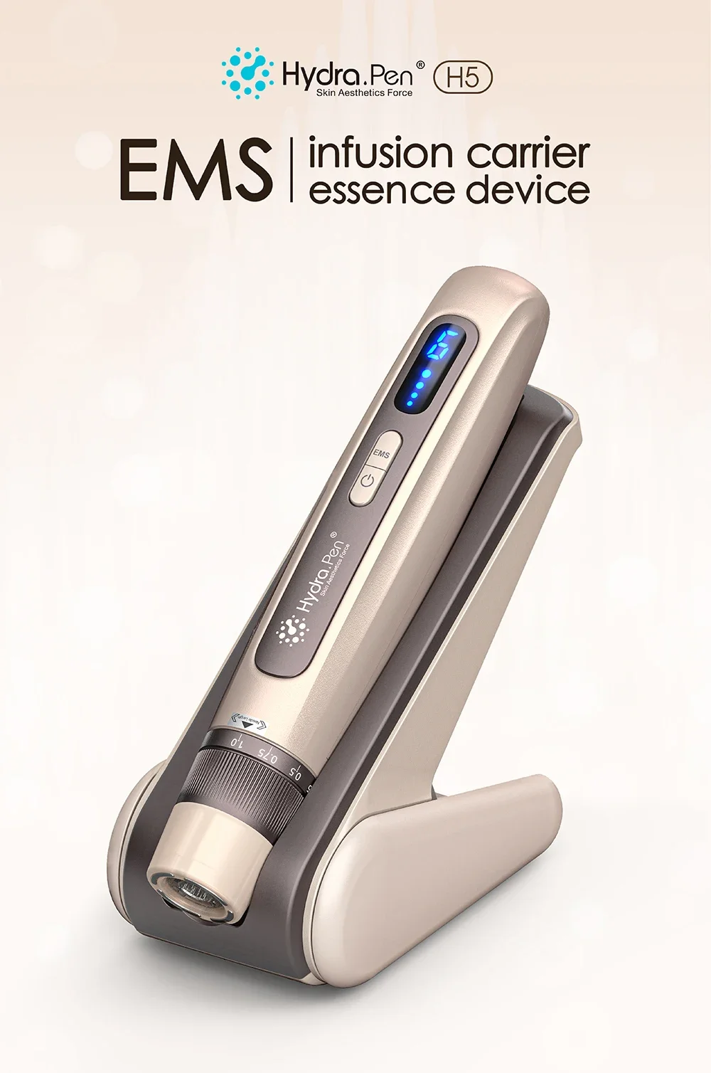 H5 Hydra Pen Derma Microneedle Pen 4-Pole EMS Microcurrent Mesotherapy - With 30 Pcs Automatic Serum Needles Gifts
