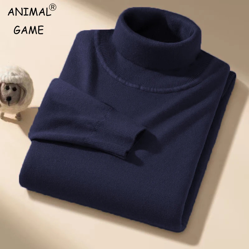 

Мужская длинная холодная блузка с изображением животных, повседневная водолазка, пуловер, свитер, теплый трикотаж, плотная верхняя одежда, теплая тяжелая уличная одежда