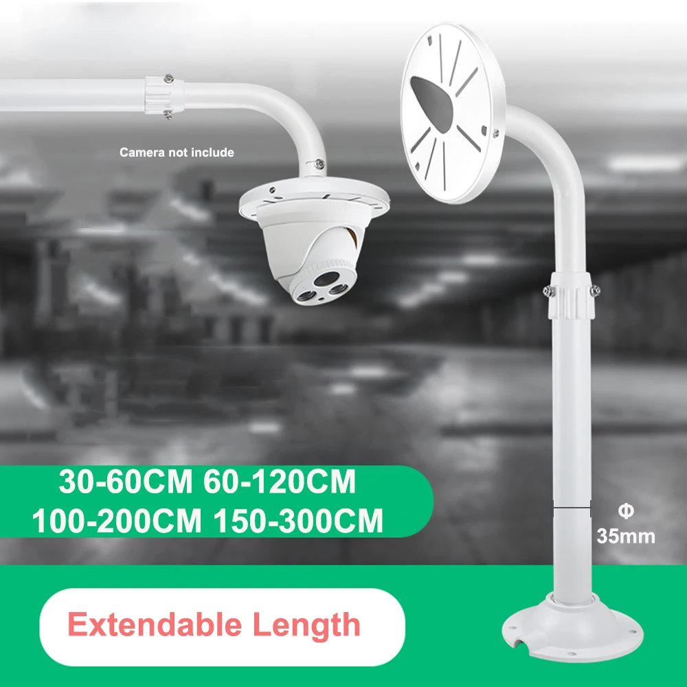 L Type Wall Ceiling Mount Vertical Support Security Surveillance Dome Camera Bracket Aluminum Alloy Universal Telescopic Rod