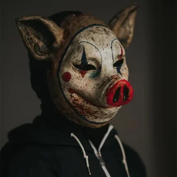 New Arrival Clown Pig Latex Mask Funny Animal Masks Horror Halloween Helmet Cosplay Costume Masquerade Props Scary and Funny 1