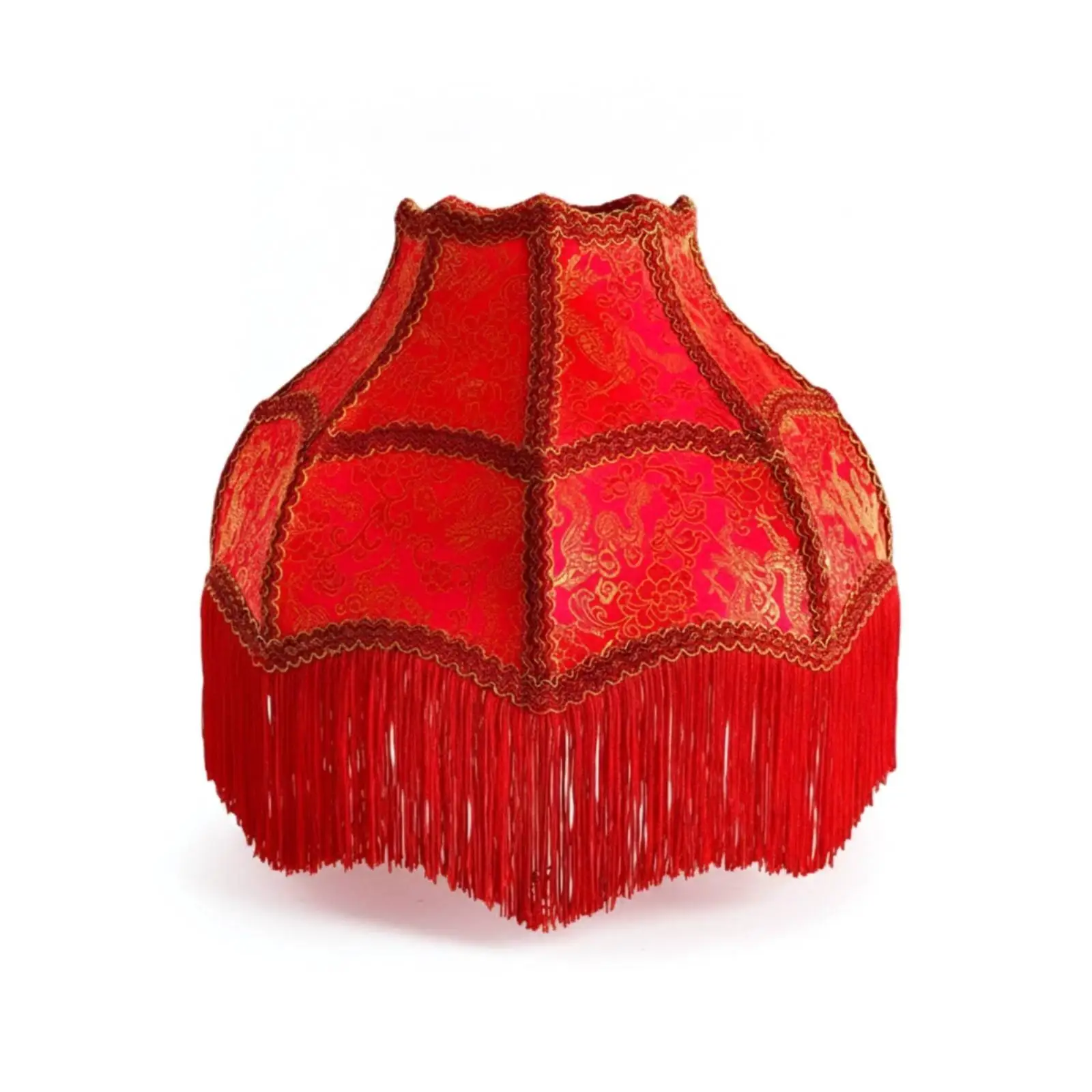 Retro Velvet Fabric Fringe Lampshade with Hanging Tassels for Pendant Ceiling Lamp Bedroom Home Decor
