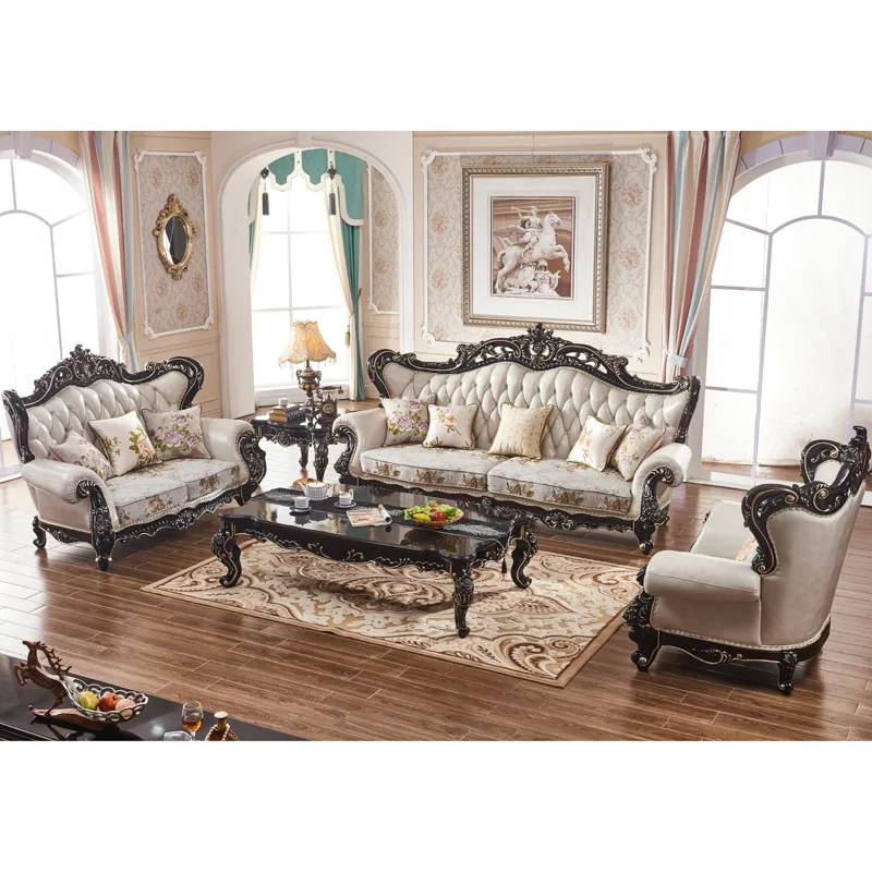 Wohnzimmer erste Schicht Rindsleder Sofa Massivholz doppelseitige Schnitzerei