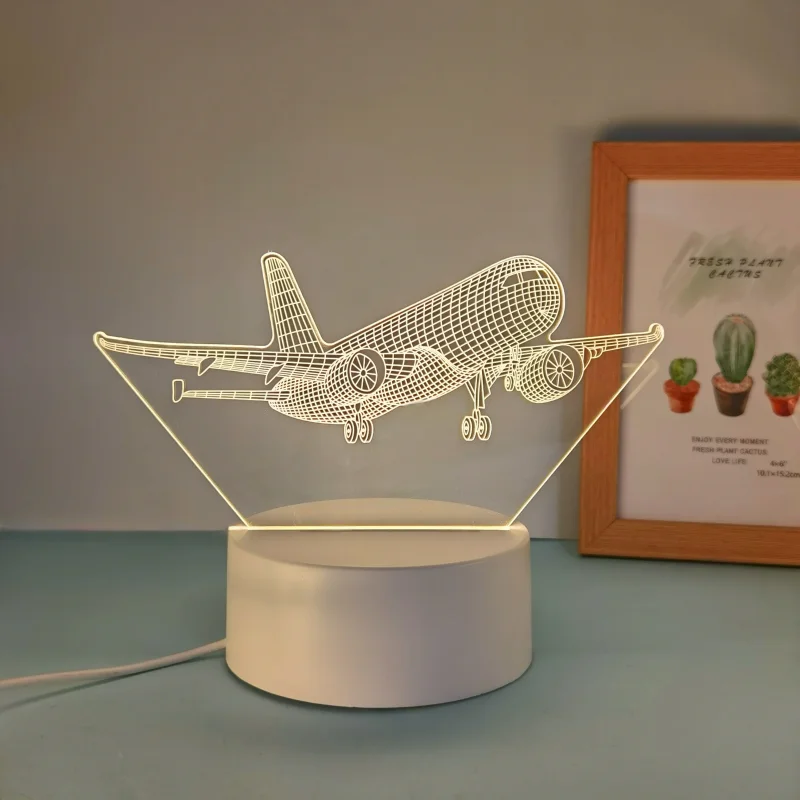 1pc Aircraft Model 3D Night Light, USB Interface, Flying Enthusiasts Collection of Gift Table Lights, Holiday Decorative Lights.