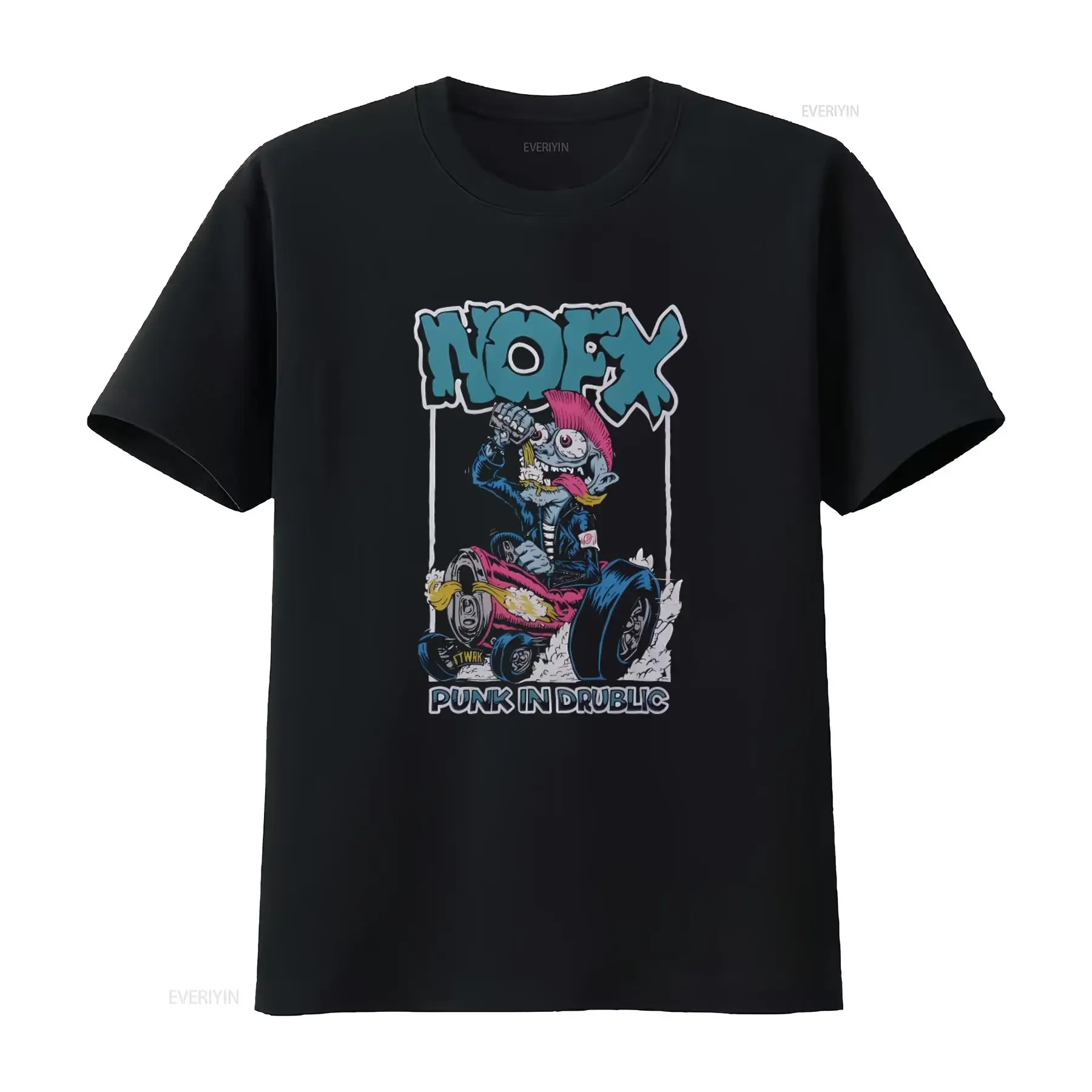 Baumwoll-T-Shirt NOFX Punk In Drublic Festival US Tour 2017 Live-Konzert-Print Rockband-Design Vintage Washed Casual Graphic