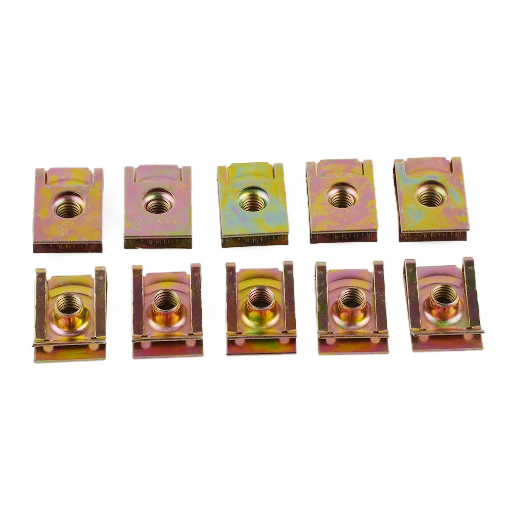 Speed Clips Fairing Spire Clamp Fastener Fairing Parts Screw Nuts 10pcs 23.5x15.5mm Sportbike Zinc Plated Steel