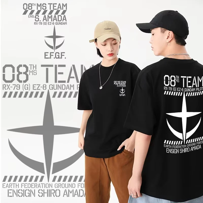 Anime Mobile Suit Gundam Printed T-shirt Men's Clothing and Women's T-shirt Boy and Girl T-shirt 2026 Summer New Harajuku Tops