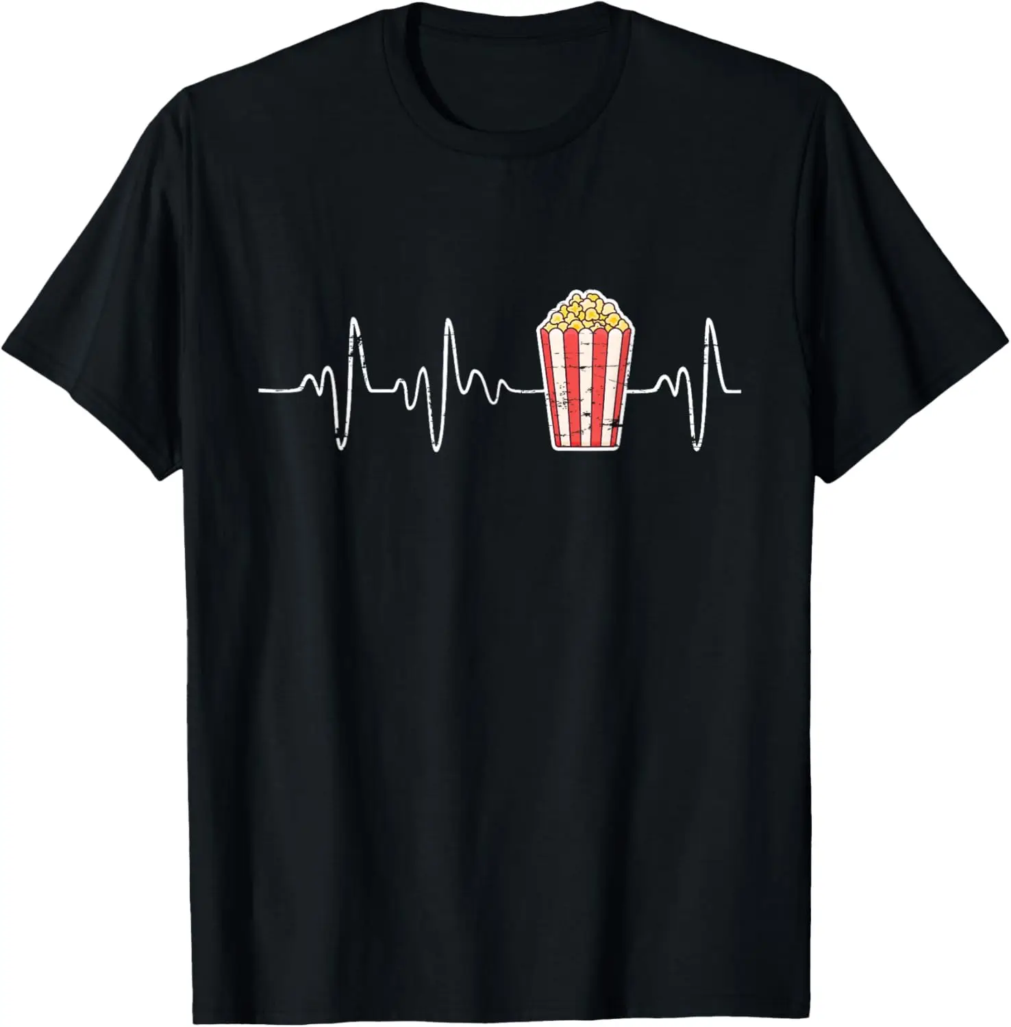 Movie Snack Popcorn Lover Heartbeat Gift Popcorn T-Shirt