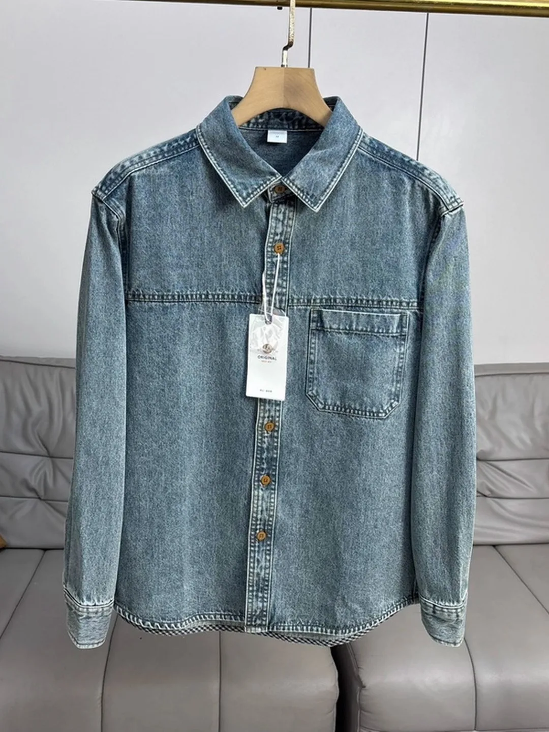 

Осенне-зимняя новинка: утепленная джинсовая куртка из чистого хлопка с воротником-стойкой, свободного кроя, для многослойных образов