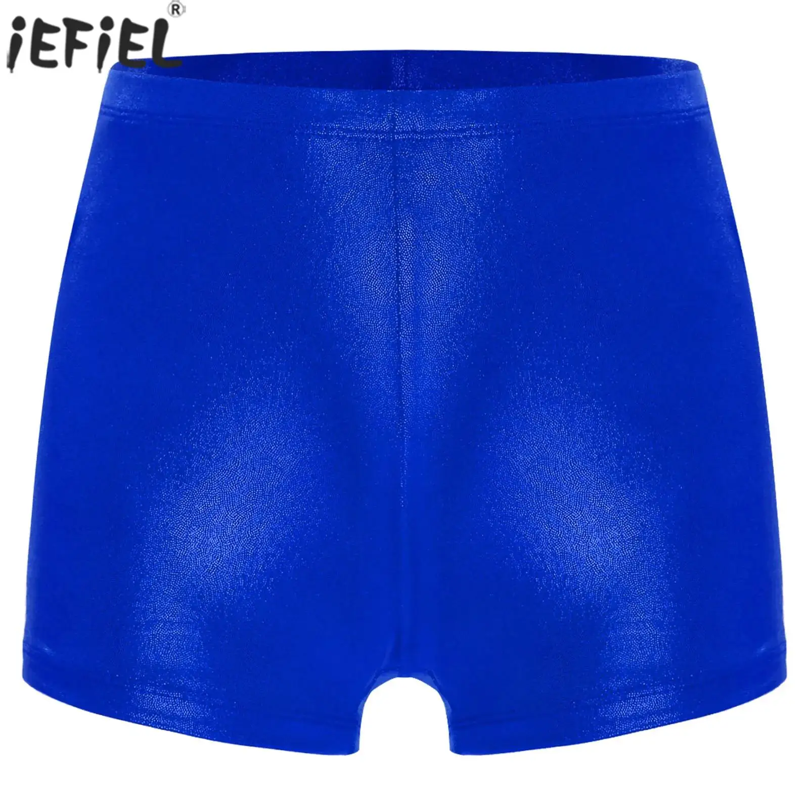

Kids Girls Metallic Ballet Dance Gymnastics Shorts Elastic Waistband Bottoms Figure Skating Acrobatics Yoga Workout Dancewear
