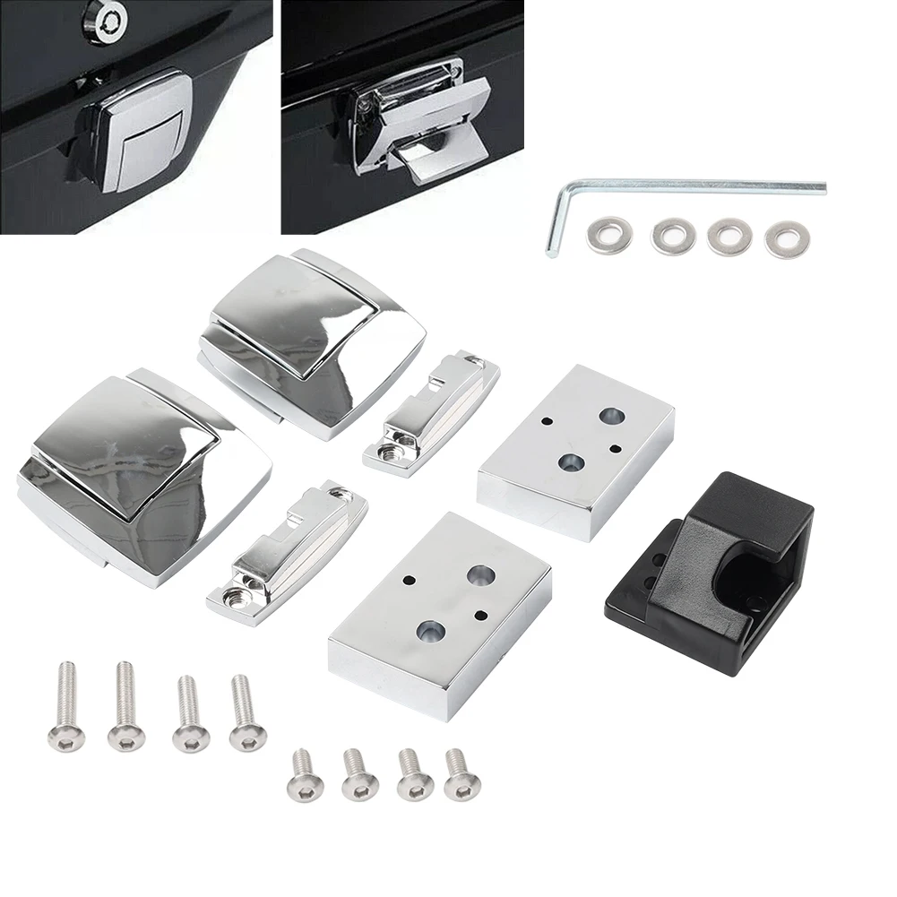 

5Pcs For Harley Touring Road Electra Glide 1993-2013 Motorcycle Tour Trunk Latches Spacers Lid Catch Kits Set