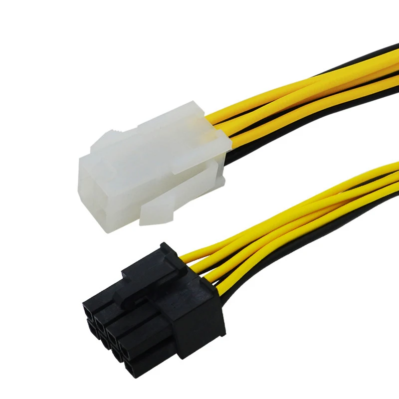 1PCS 4 Pin Male To 8 Pin Female CPU Power Converter Cable 4Pin to 8pin Power Adapter Lead For PC Motherboard CPU Power Supply