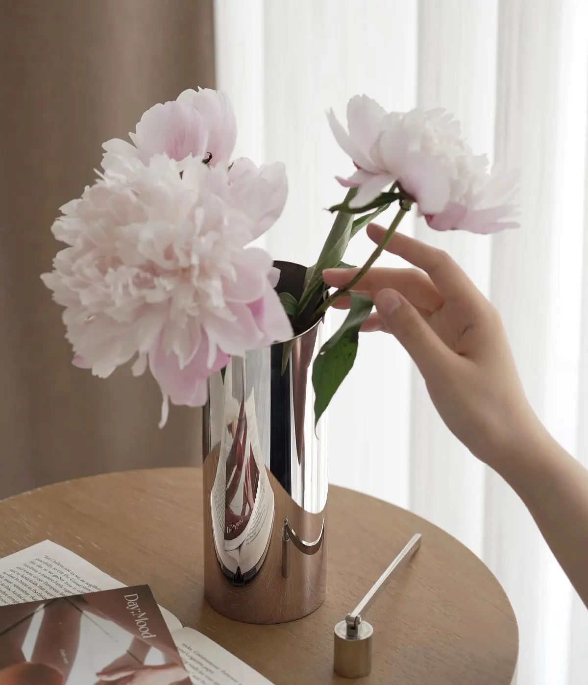 Flower Vase Decorative Centerpiece For Home or Wedding SUS304 Stainless Steel, 8.2