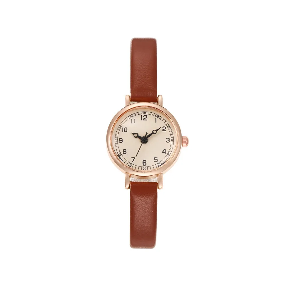 New Ultra-Thin Case Women Quartz Wristwatch Leather Strap Lightweight Wrist Watch Minimalist Watch Women