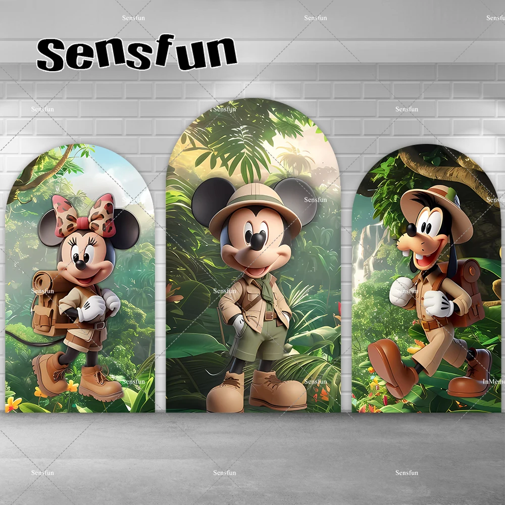 Mickey Minnie Mouse Kids Safari Jungle Birthday Party Arch Backdrop Cover Forest Baby Shower Chiara Wall Photography Backgrounds