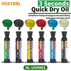 RELIFE RL-UVH902 3 Seconds Quick Drying Oil for Mobile Phone Motherboard BGA PCB Flying Line UV Repair Quick Curing Oil Tool