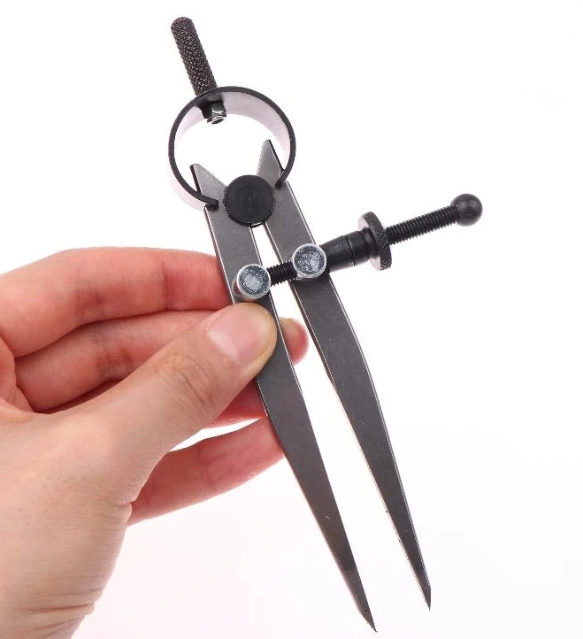 Adjustable Leather DIY Edge Creaser, Leather Rotating Compass Creaser for Woodworking, Drawing Wing Divider Caliper Radius