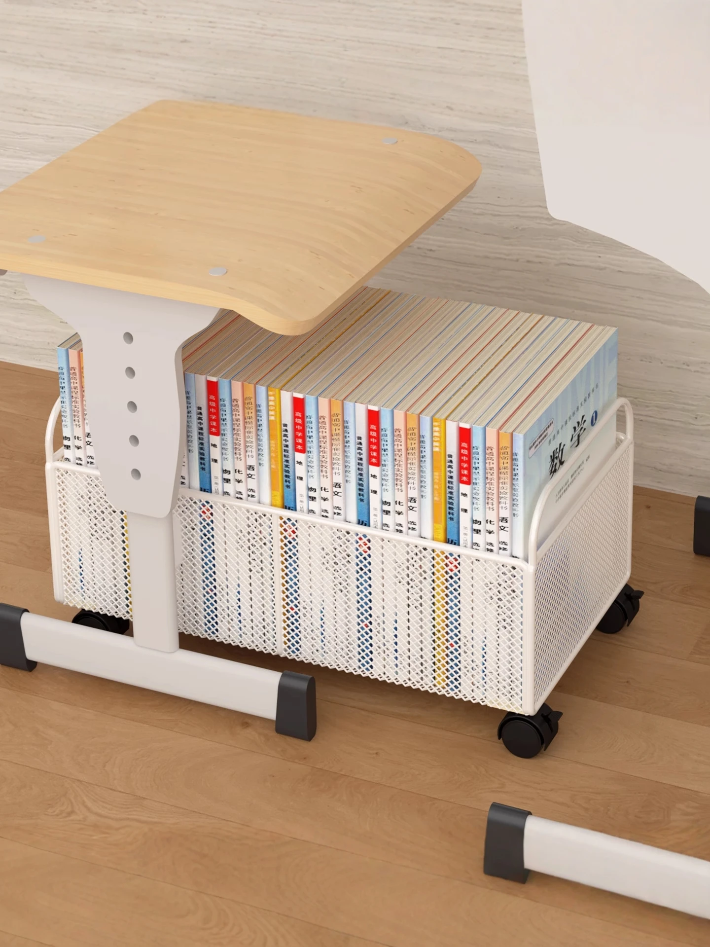 

Мобильный ящик для хранения книг для школьников, Dormi, органайзер для игрушечных книг, корзина под столом, современный простой металлический круг