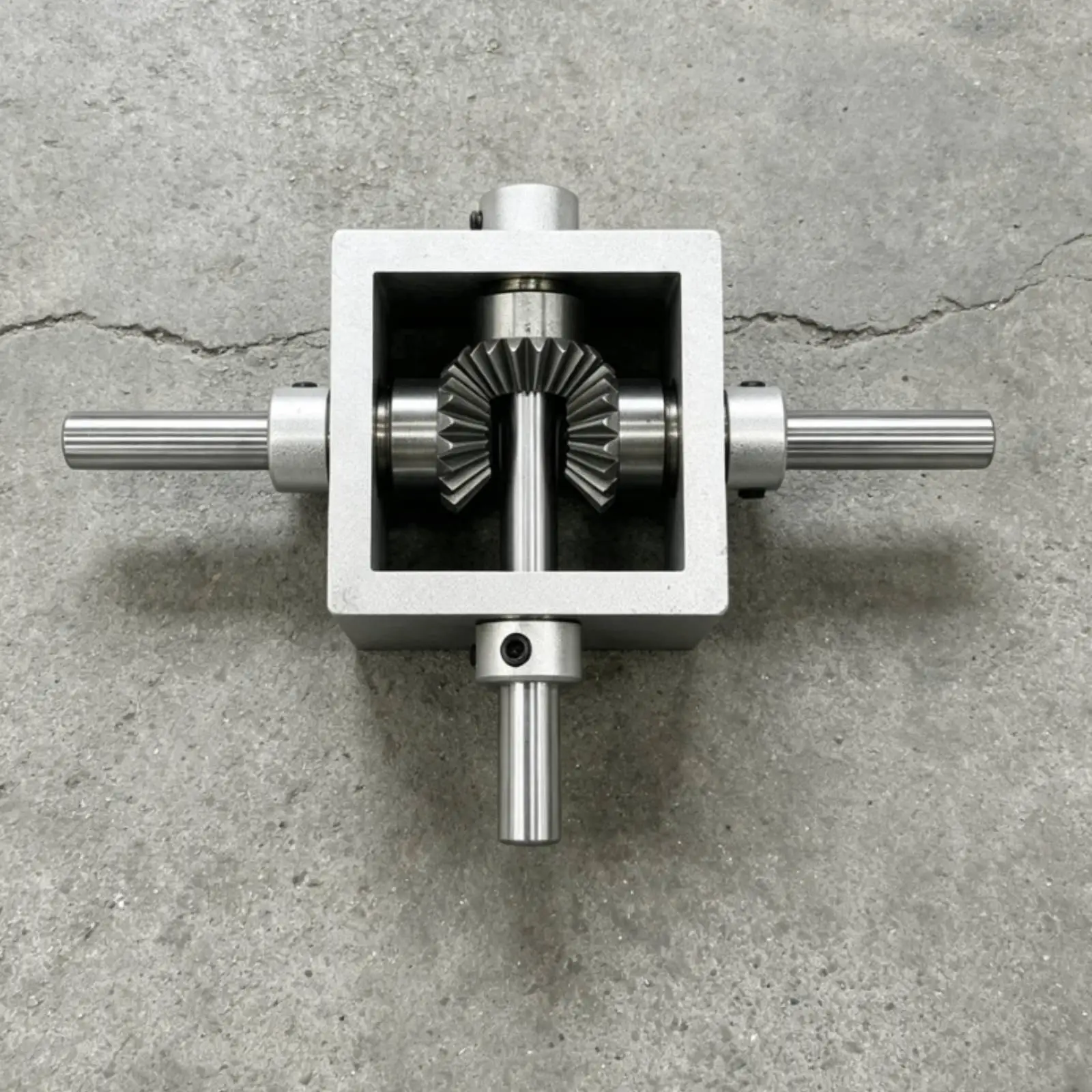 Right Angled Gearbox Lightweight Double Output Shaft Gearbox Bevel Gear Unit