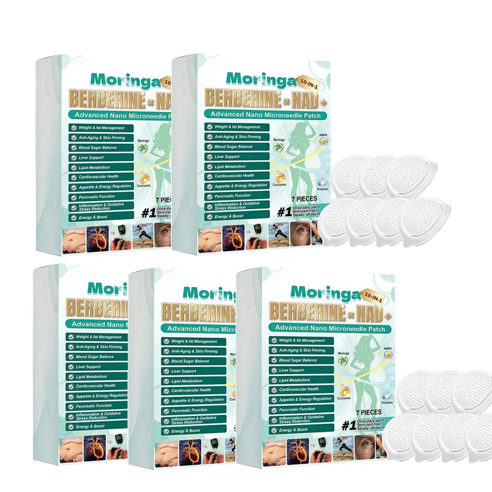 7pcs 10-in-1 Moringa Slimming Microneedle Patch – Weight Management, Anti-Aging, Blood Sugar Balance & Metabolic Support