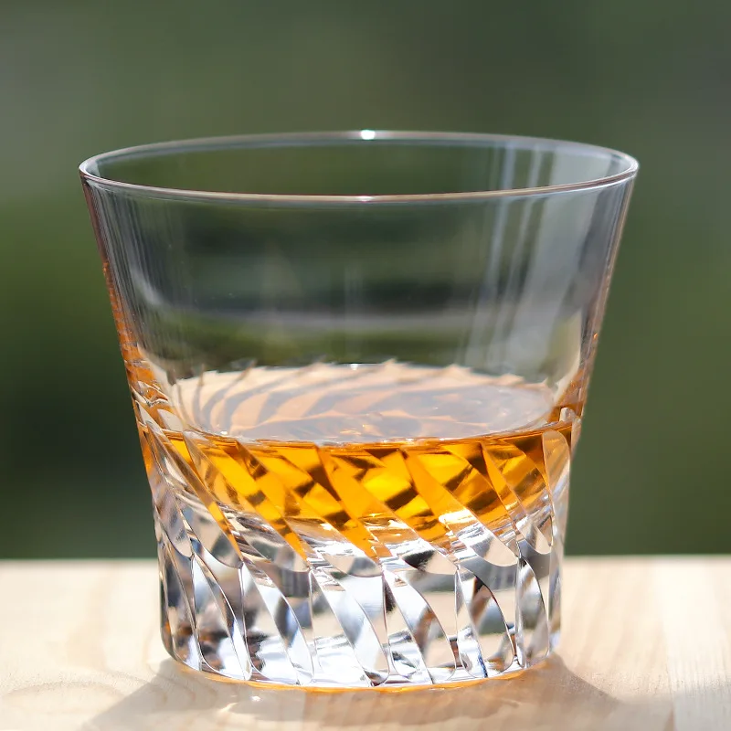 Japanese Style Hand Engraved Whiskey Crystal Wine Glasses