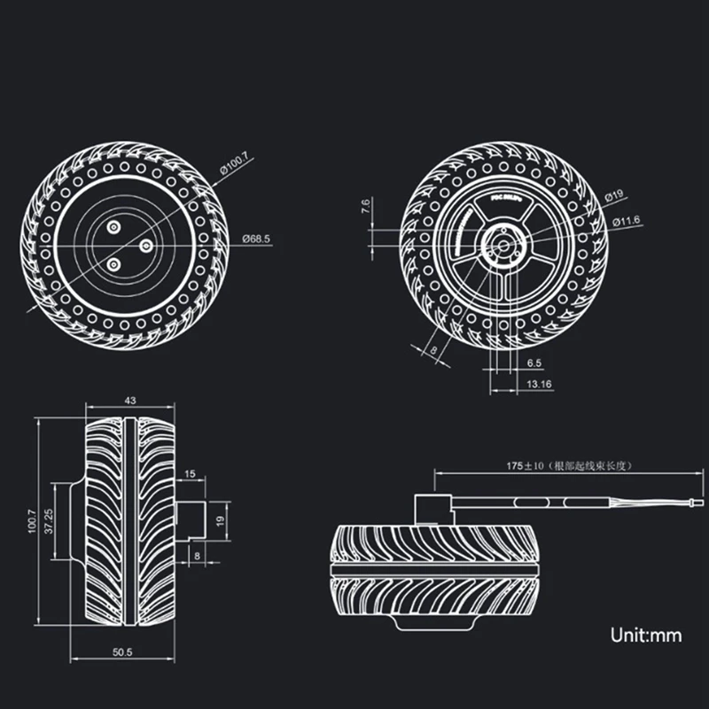 DDSM115 115Rpm Baixa Velocidade Alto Torque Baixo Ruído Drive Direto Design Integrado Acessórios para Motor de Hub