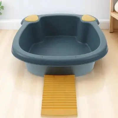 プラスチック製ベビー洗面器-猫耳型一体型洗濯板-引き出し式-子供用お風呂-洗濯-洗顔用