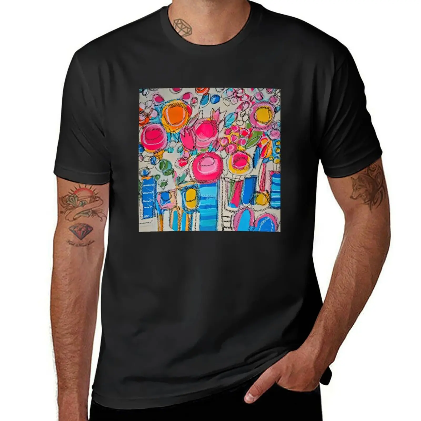 

Flower Shop V T-Shirt cotton graphic tees blue archive shirts graphic men graphic t shirts