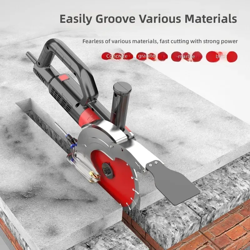 Brushless Wall Slotting Machine, Dust-free Concrete Groove Cutter, Grooving Tool for Water & Electrical Wiring Installation