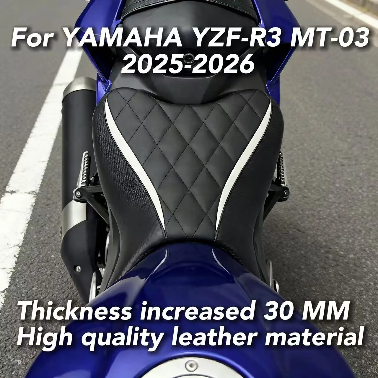 Para Yamaha YZF-R3 2025-2026 MT-03 2025-2026 cojín del asiento delantero del conductor de la motocicleta YZF-R3 asiento que aumenta la altura del conductor