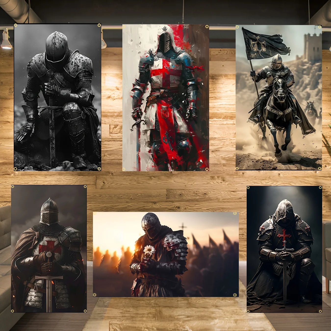 3x5ft 90x150 Knight Templar Flag Polyester Digital Printing Banner for Garage Wall Art Out Door Decoration With Brass Grommets