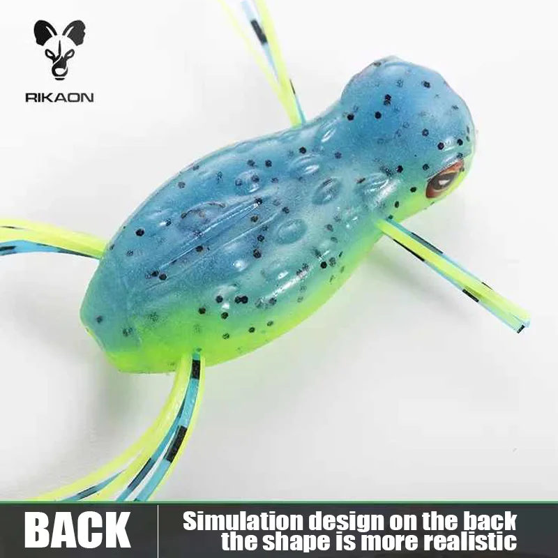 RIKAON Finesse Frog 3.8cm 3.6g 4pcs/pack Floating Soft Bait Water Surface Supercast Simulation Frog Artificial Crap Fishing Bait