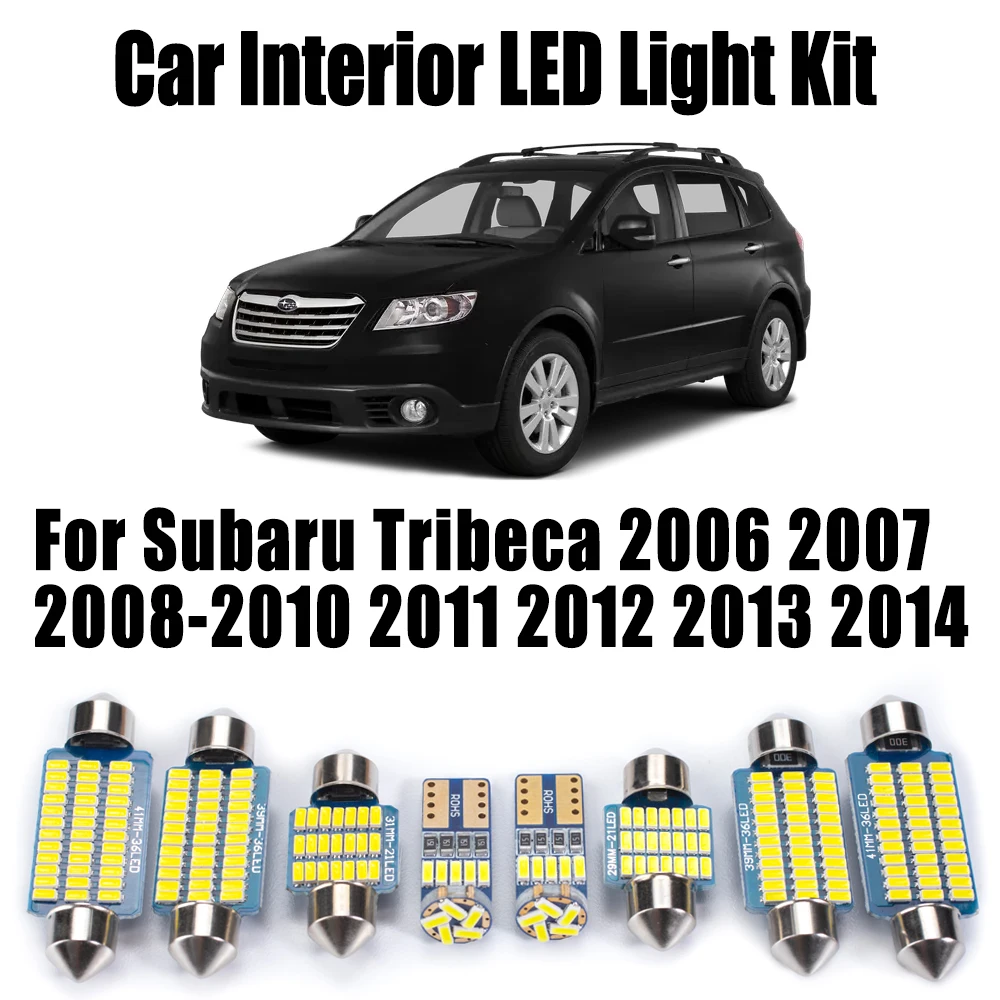 

14Pcs For Subaru Tribeca 2006 2007 2008 2009 2010 2011 2012 2013 2014 Car Accessories LED Interior Map Dome Ceiling Light Kit