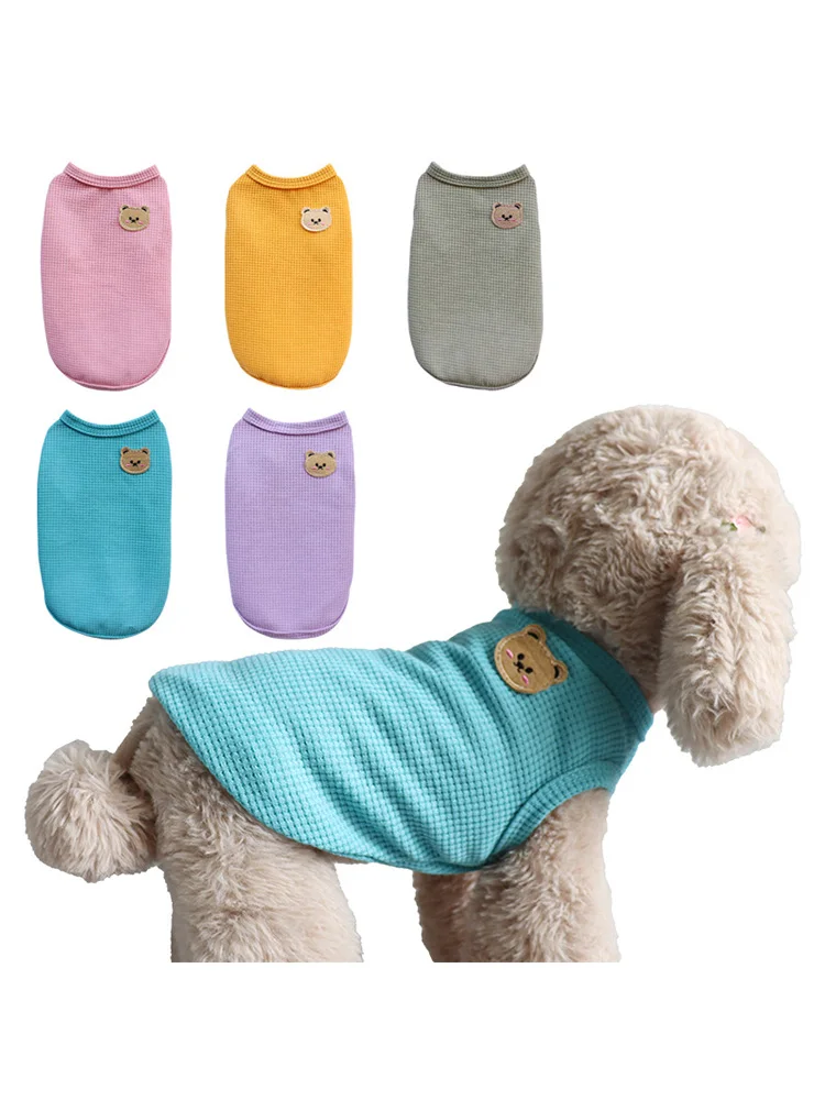 

New Waffle pet vests and Teddy Bichon Frise dog clothing for spring and summer, Suitable for all seasons
