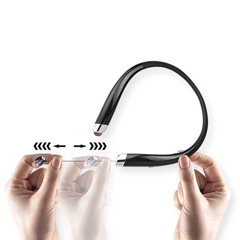 5.0 Bluetooth Headset With Retractable Earplugs And Noise-Cancelling Microphone, Suitable For Home Office