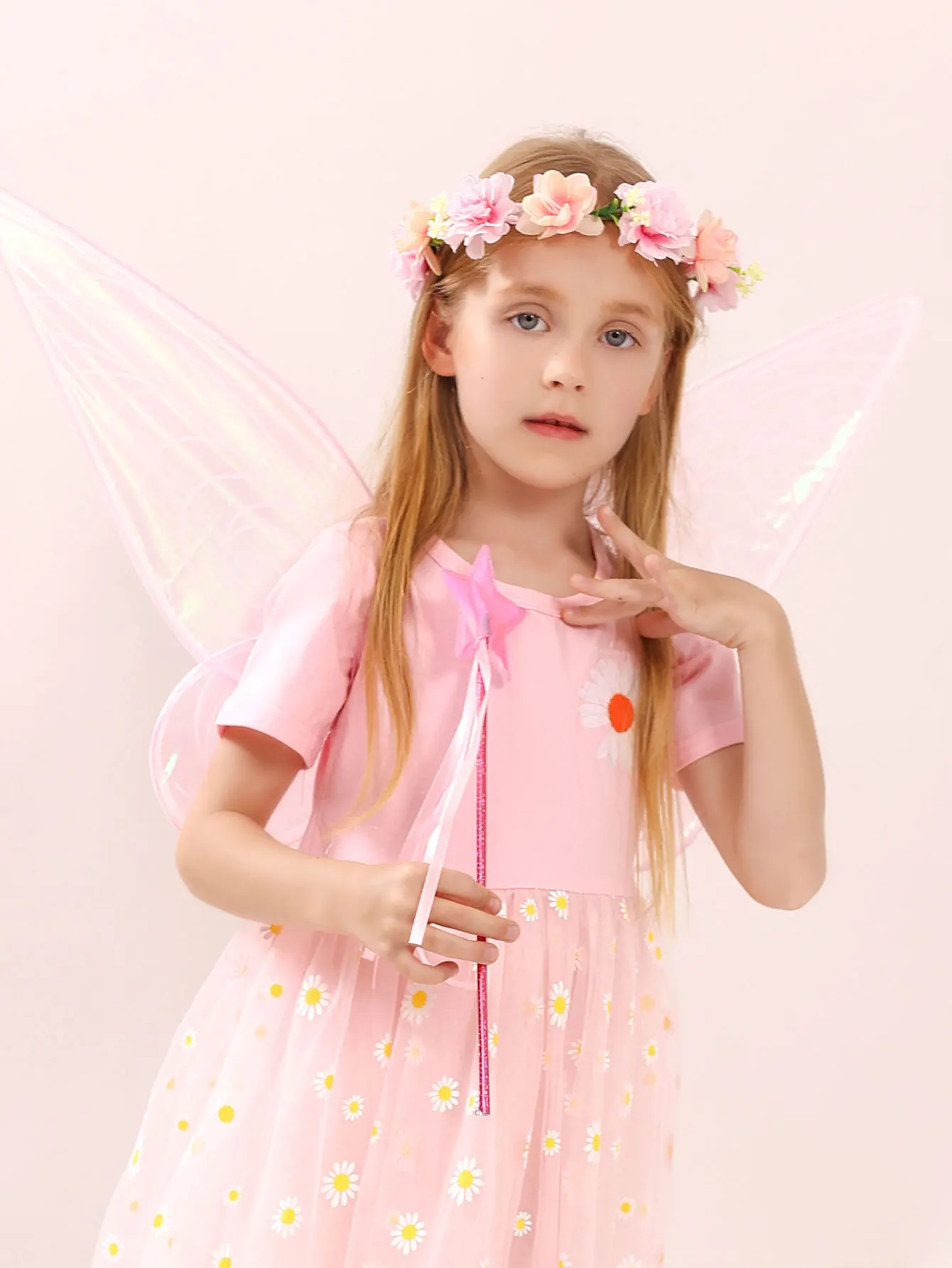 Fairy Party Supplies Fairy Wings For Girls Princess Butterfly Costume Wings Fairy Wand Fairy Floral Headband Crown Fairy Party