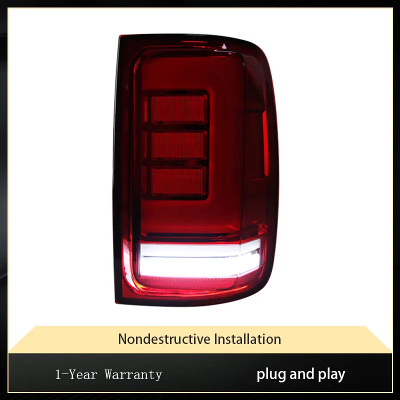 LED DRL Tail Light para carro, lâmpadas de sinalização, montagem de lanternas traseiras, acessórios reversos, Volkswagen Amarok 2008-2021