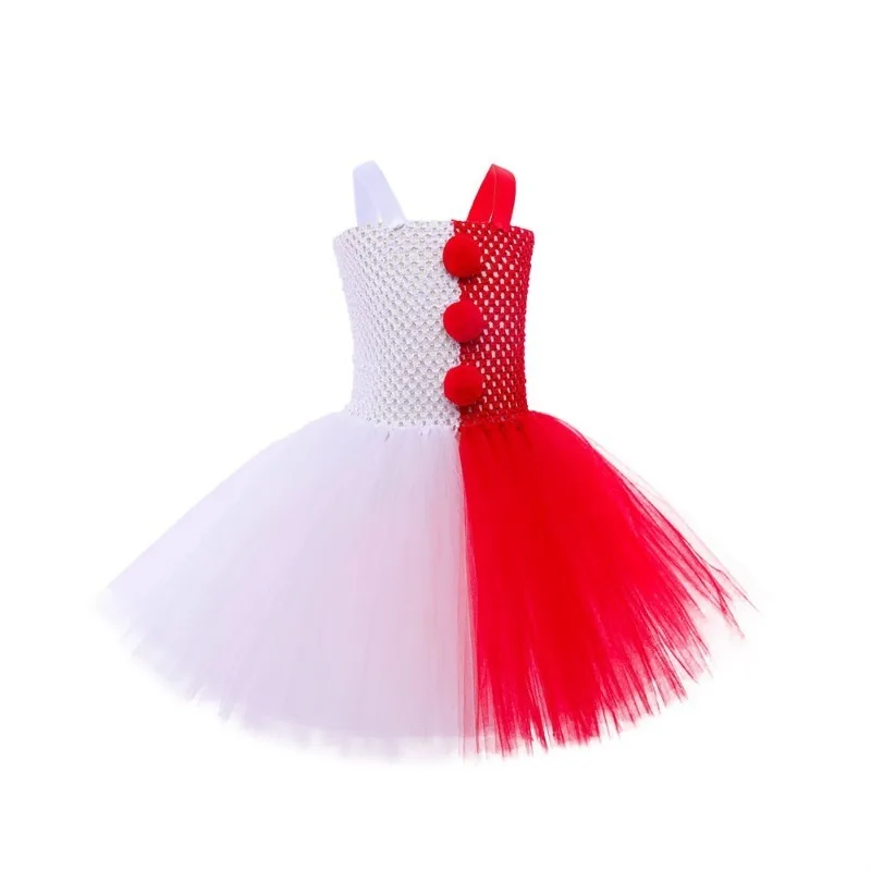 New Cosplay Costume Angel Devil Splicing Puffy Dress Accessories Set Halloween Theme Party Role Playing Outfits for Girls